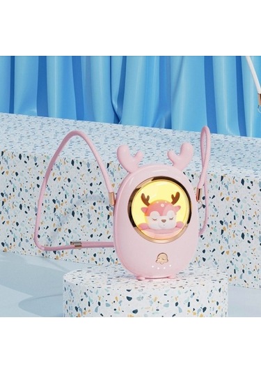 Usb Sessiz Asılı Boyun Fanı Beyaz 3811 Pembe