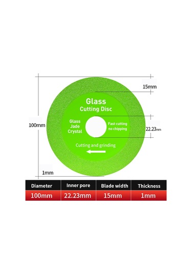 Folinda Cam, Seramik, Mermer Ve Jade Kesim İçin Elmaslı 115mm Ultra İnce Testere Bladesı - Çatlamaz, Hızlı Ve Hassas Kesim, 1 Adet