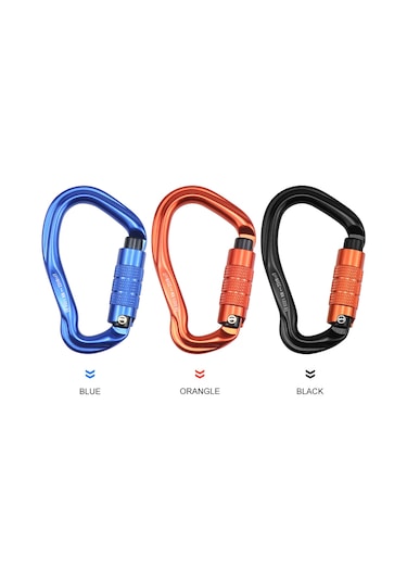 Suofeng 3 Adet Turuncu 23kn Otomatik Kilitleyen Mühendislik Alüminyum Dağcı Kilit Kanca - Kamp, Tırmanma, Bisiklet