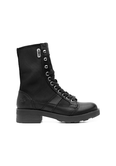 Çizme Kadın Oxw002300 Oxs Frank 0023 Mıd D Nylon/leather Black Siyah