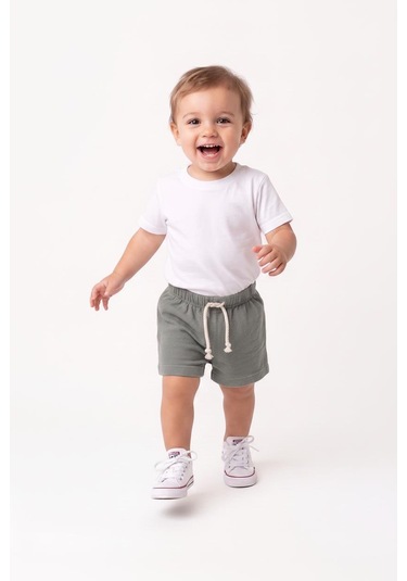 MiaBaby Bebek Müslin Şort Taş