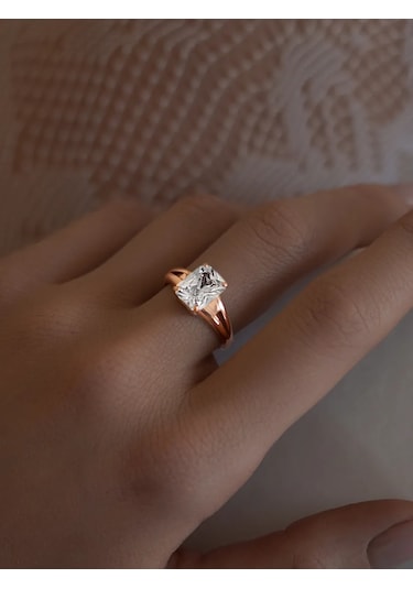 Asj Taşlı Altın Nişan Yüzüğü Gümüş 925 344375388 Beyaz