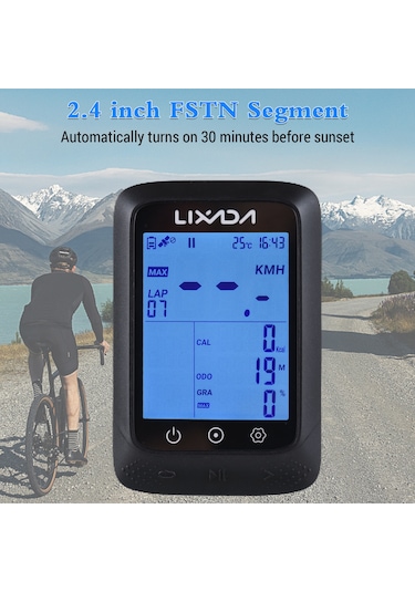 Bisiklet Bilgisayarı Gps Kablosuz Su Geçirmez Ant+ Sensörü Ve Bt 2.3 İnç Yükseklik Gradyan Kalp Atış Hızı Uyumlu Strava App Bisiklet Bilgisayarı Siyah