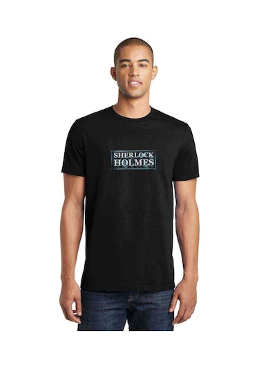 Sherlock Holmes 2 Baskılı Siyah Erkek Tshirt