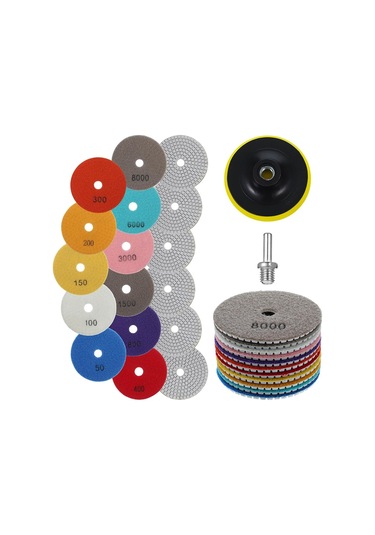 13 Adet 4 İnç Elmas Parlatma Pedleri Seti, Taşlama Parlatma Kiti