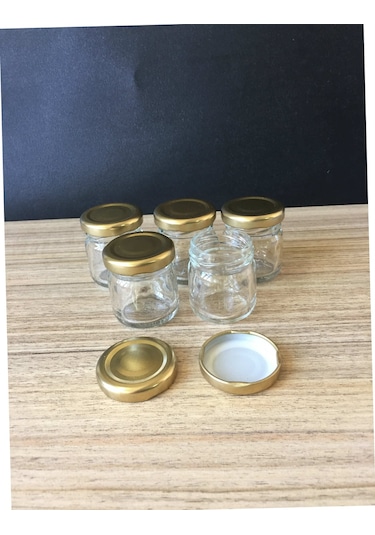 40 Cc Cam Kavanoz - 25 Adet - Gold Kapak.Mutfak.