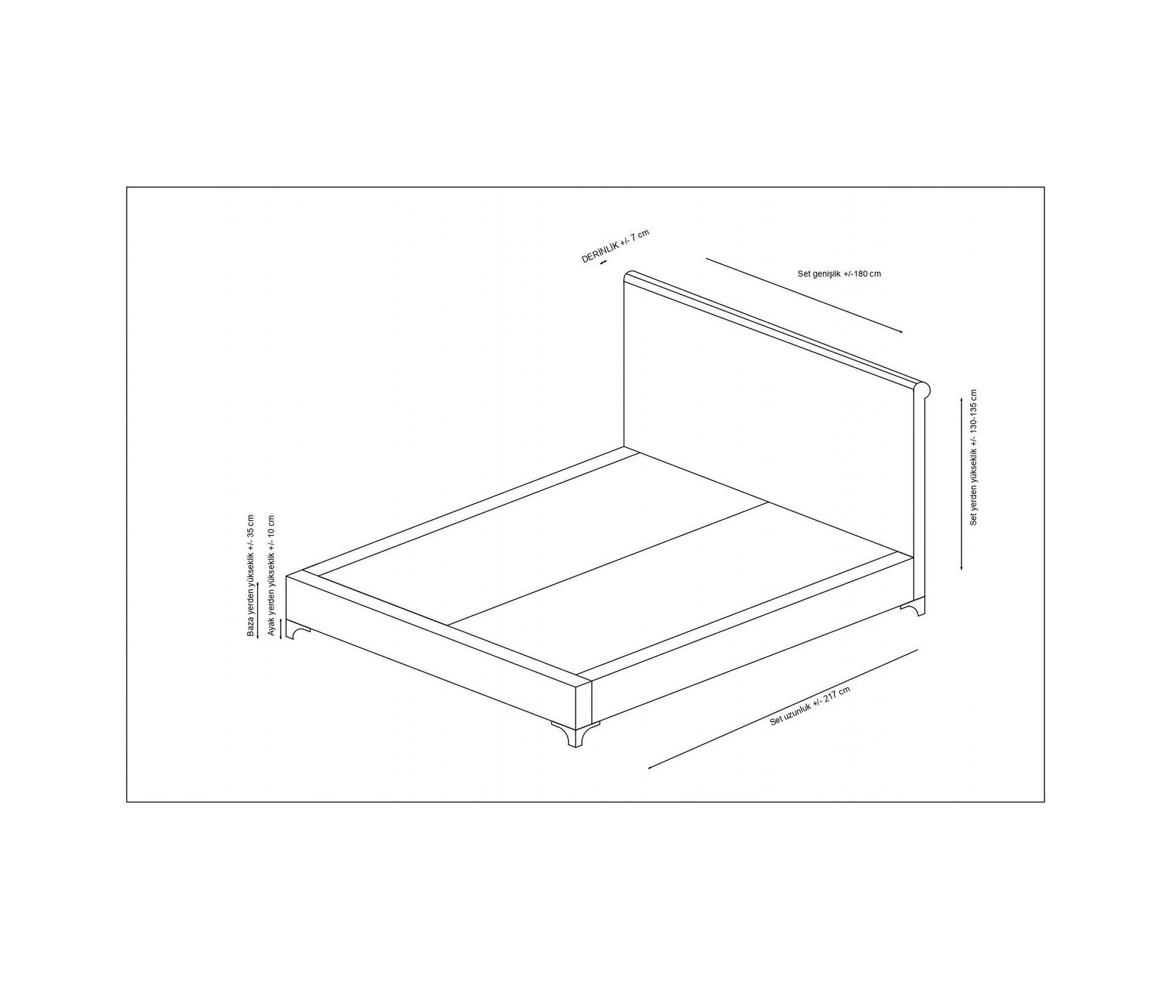 Deluxe Baza+başlık Antrasit 160x200 160 x 200 CM