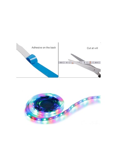 Honmex 300cm 5v Usb Rgb 3528 Led Işık Şeridi, Infrared Kumanda İle Tv Arka Fonu Aydınlatması Su Geçirmez Değil Diğer