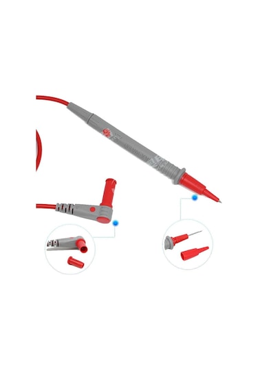 Koodmax - Mastech Unı-t Ut-l27 Multimetre Probu 1000v 10a Test Ölçüm Kablosu İğne Uç Prob