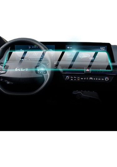 Kia 2023 Ev6 12,3" Navigasyon +12,3" Gösterge Paneli İçin 9h Nano Ipg Proactive Ekran Koruyucu