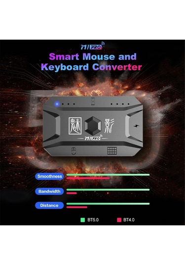 Ximistore9 M1 Pro Taşınabilir Bluetooth 5.0 Oyun Klavyesi Ve Adaptör, Android/ios Uyumlu, Tek Elle Kullanım, Telefon Tutucu İçerir Siyah