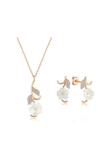 Mia Vento İtalyan Tasarım Bahar Dalları Flowers Gümüş İkili Set