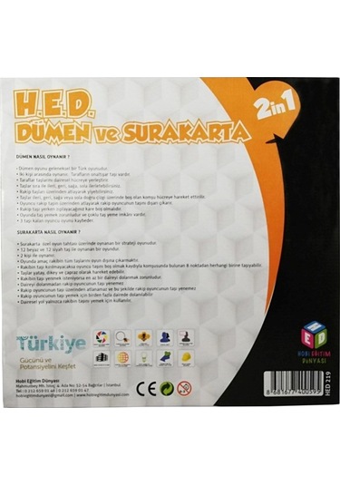Dümen ve Surakarta 2'si1 Arada Eğitici Oyun Zeka ve Strateji Oyun