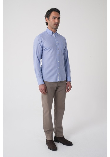 Bisse Erkek Regular Fit Uzun Kol Mavi Gömlek Gmktn250016 D35 Mavi