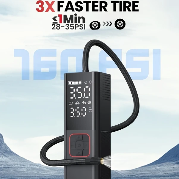 Oldfriend 20000mah Portatif Şarjlı Inflator Lastik Pompası 150psı Araba Bisiklet Motor