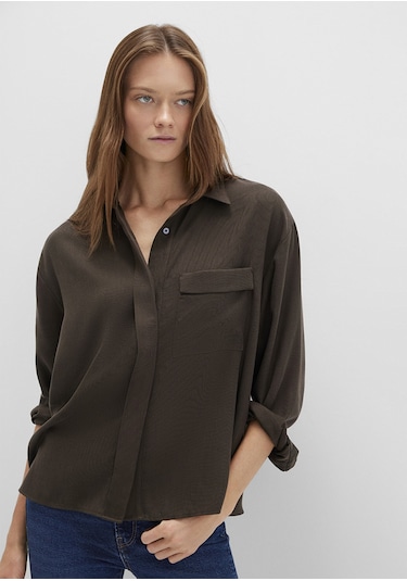 Mavi - Kahverengi Gömlek 1211354-71540 Kahverengi