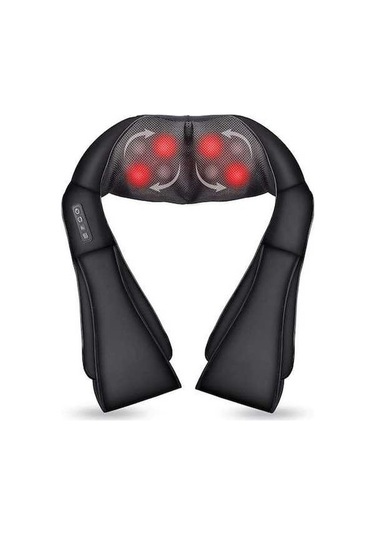 Besthome1 Kneading Isıtmalı Boyun Bel Sırt Omuz Masaj Yastığı Siyah Siyah