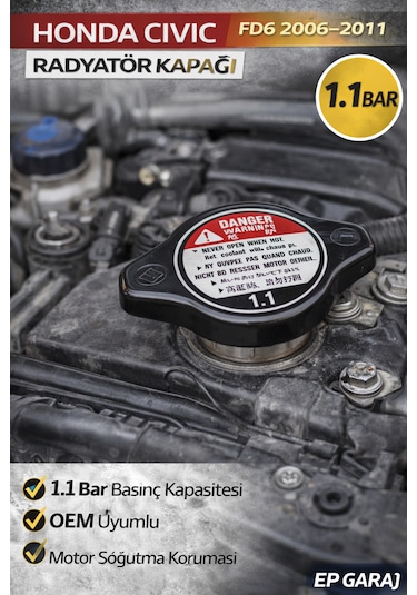 Honda Vtec Fd6 Oem  1.1 Bar Radyatör Kapağı -
