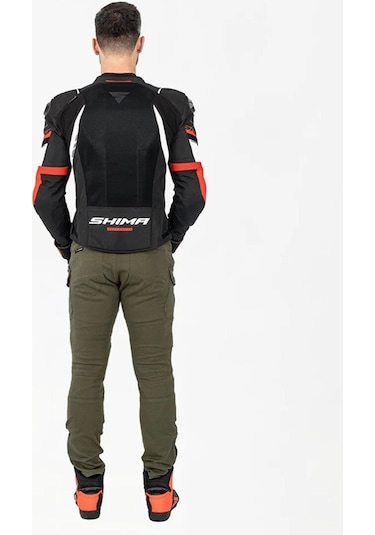 Shima Mesh Pro 2.0 Korumalı Motosiklet Montu Siyah Beyaz Kırmızı