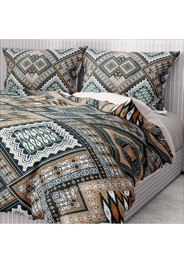 Monohome Premium Luxury Çift Kişilik Nevresim Takımı 3d Pamuk Saten Otantik-1569 - Lastikli Çok Renkli