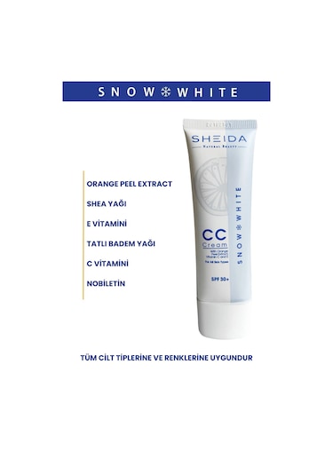 Sheida Snow White CC Krem SPF30+ 50 ML