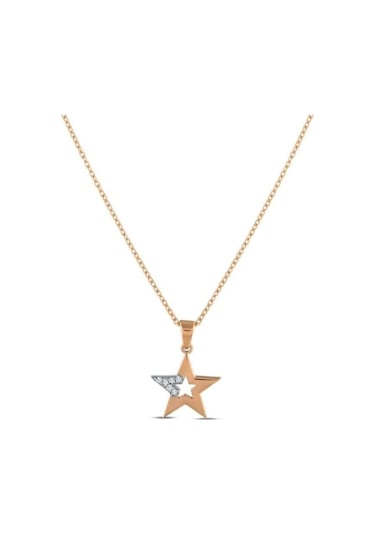 0.03 Karat Pırlanta Yıldız Trend Kolye T13547 Beyaz