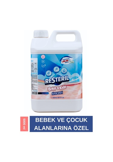 Resteril Alkolsüz Bebek - Çocuk Dezenfektan Yüzey Hijyen Spreyi 5 L