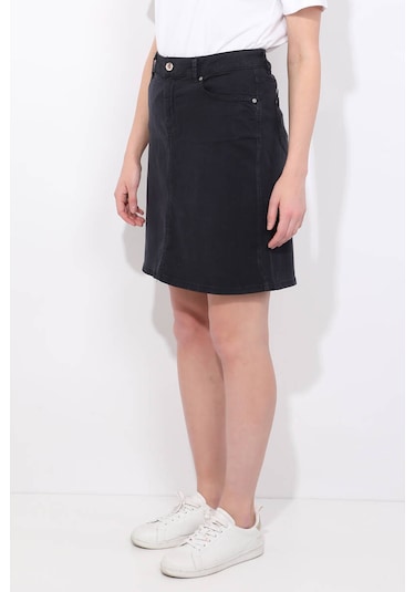 Blue White Kadın Lacivert Jean Etek Lacivert