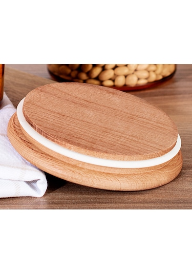 Madame Coco Yuviera 2300ml Ahşap Kapaklı Saklama Kabı 2'li 1ksakl0426 Diğer