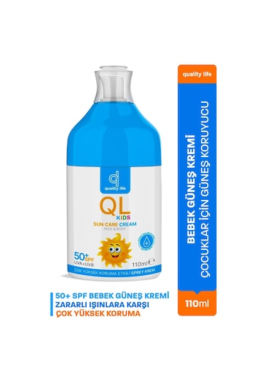 Ql Bebek Güneş Kremi 50+ Spf 110 Ml Çok Yüksek Koruma Çocuk Güneş Kremi