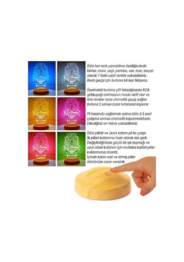 3D Lamba Harry Potter Hogwarts Gryffindor Kişiye Özel Led Lamba