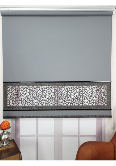 Yeni Nesil Çift Renk Lazer Stor Perde Mat Kalın Kumaşlı Renk Seçenekli Antrasit