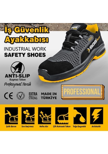 Sgs İş Ayakkabısı Flexo S1 No:41 Sgs3041 Siyah - Gri