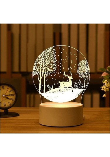 Dancemonkey 3d Lamba İçin Akrilik Usb Led Gece Işıkı Noel Partisi 2