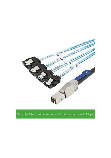 Mini Sas Hd Sff-8644 - 4xsata 7-pin Sabit Disk Kablosu 12gbps Sunucu Harici Sabit Disk Yüksek Hızlı Kablo 3.33tf/1m- Mükemmel