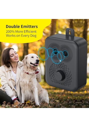 Geeroyoo Siyah Abs Ultrasonik Köpek Kovucu, 32ft Mesafe, 15khz-30khz Frekans, 1200mah Pil, Taşınabilir Tasarım