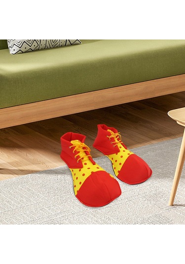 Suntek Yetişkin Palyaço Ayakkabıları Maskeli Balo Kırmızı