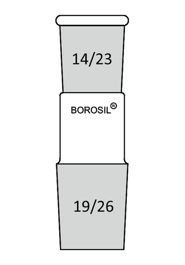 Borosil Cam Küçültme Adaptörü 14 23 - 19 26 Şilifli