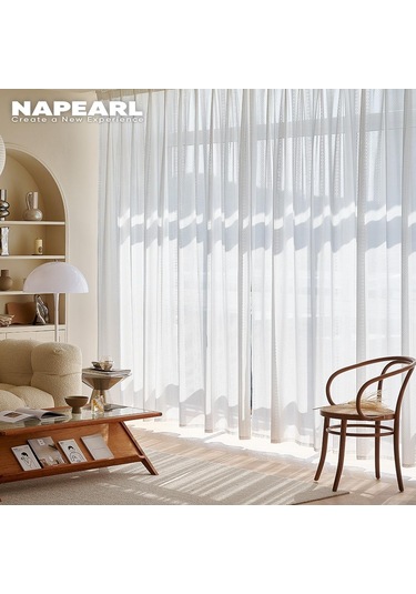 1 Adet Napearl Beyaz Tül İçi Boş Oyma Tasarım Pencere Teli Perdesi Zarif Sırf Oturma Odası Perdesi Ev Dekor İçin