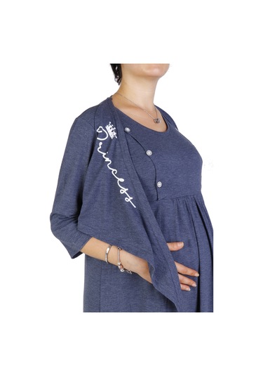 Hamile Tunik Gecelik Kısa Kollu Likralı LACİ