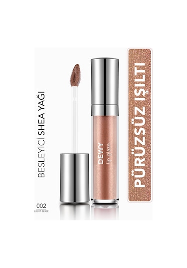 Flormar Besleyici Dudak Parlatıcısı - Dewy Lip Glaze - 002 Light Beige-8682536068031