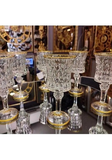 Çeyizci Çarşı Gold Detaylı Ayaklı Kahve Yanı Su Bardağı 799.0