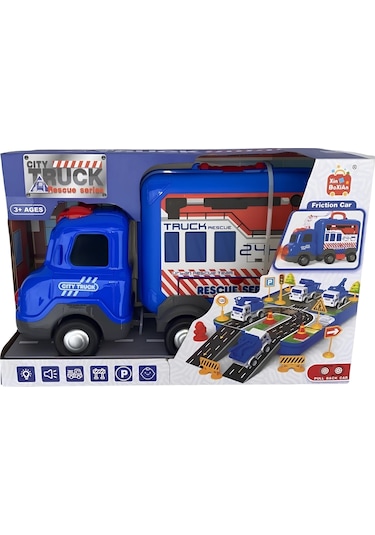 Sürtmeli Müzikli Işıklı Polis Arabalı Çantalı Set