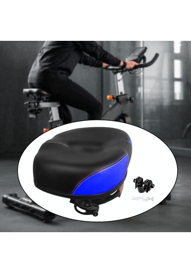 Suntek Elektrikli Bisiklet Sele Kalınlaştırılmış Siyah Mavi