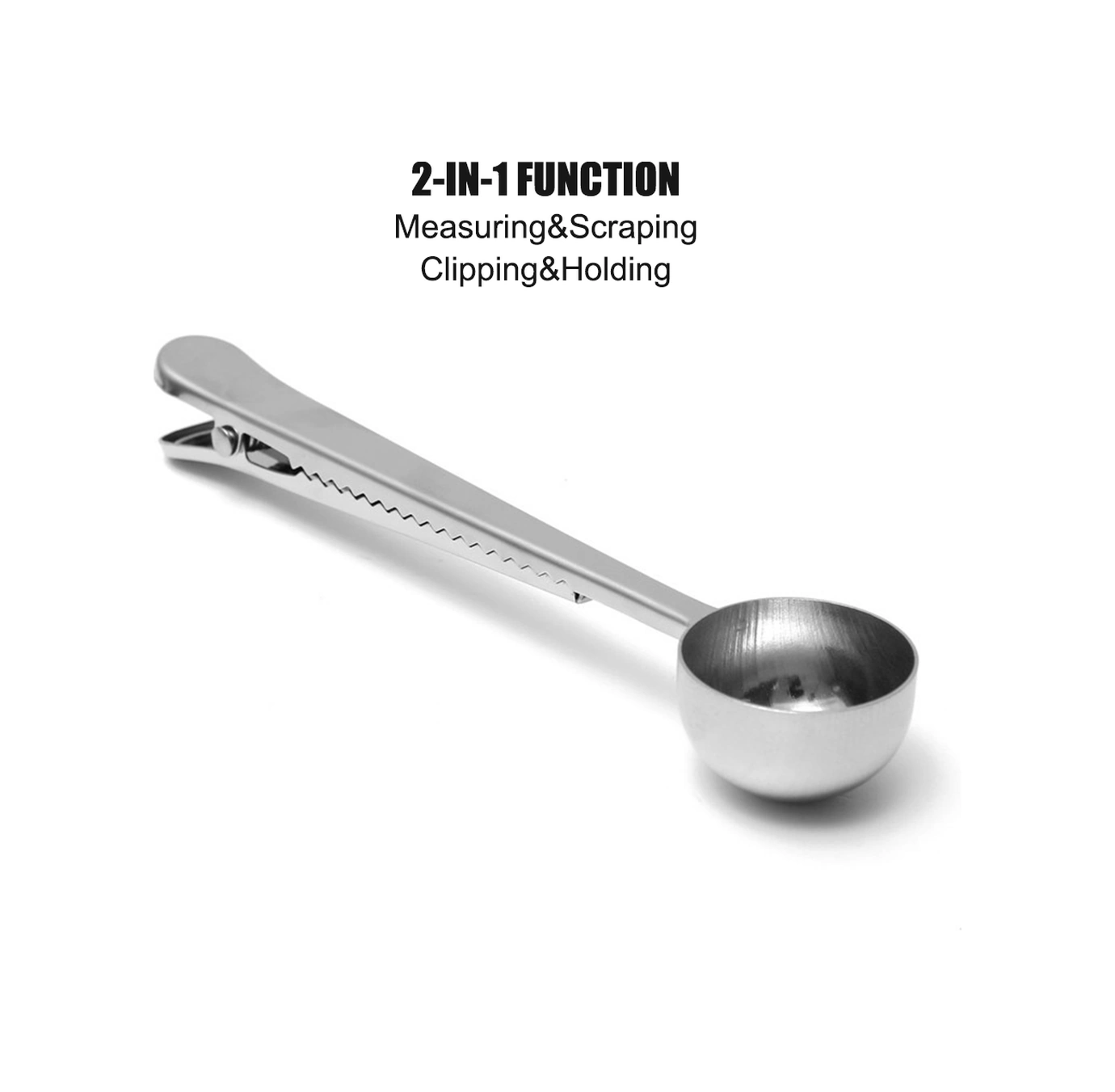 Padalink 430 Paslanmaz Çelik 2'li Fonksiyonlu Kahve Kaşığı Ve Torba Kapama Klipsi - Çay, Süt Tozu, Şeker İçin Taze Tutucu Ve Anti Yapışkan Çok Renkli