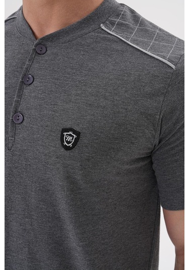 Mecit 2981 Füme Büyük Beden Kısa Kollu Erkek Pijama Takımı Füme