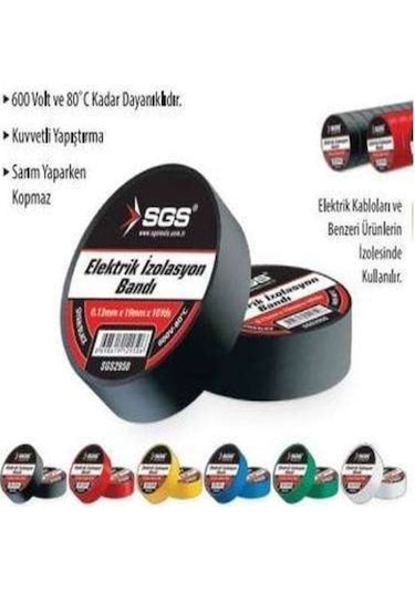 Sgs SGS2950 Elektrik İzolasyon Bandı 19 MM 10'lu