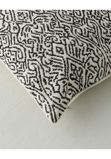 English Home Mirena Kırlent Kılıfı 45x45 Cm Siyah - Beyaz
