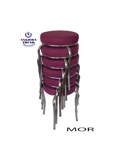 Tabure (Krom Ayaklı) (6 Adet) - Mutfak Balkon Taburesi