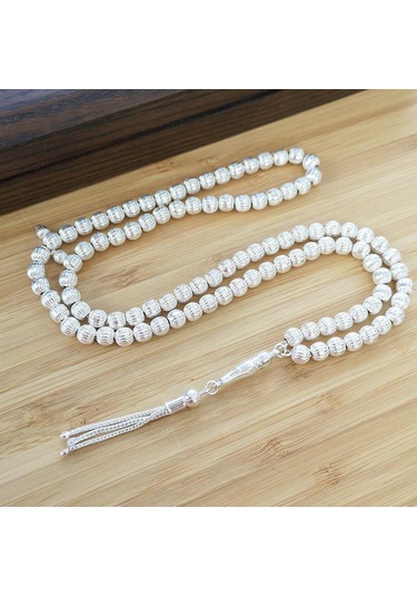 925 Ayar Gümüş Çizgili 99'lu Tesbih